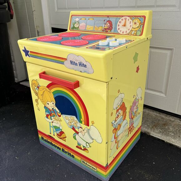 Vintage Rainbow Brite Rite Hite Kitchen Stove Play Set 1980s Metal Plastic - Picture 4 of 16